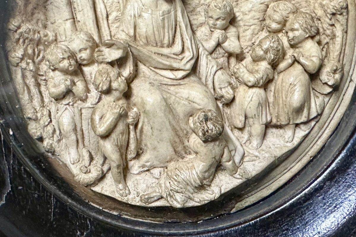 Bassorilievo in schiuma di mare raffigurante “Gesù e i bambini” - Napoleone III. -photo-3