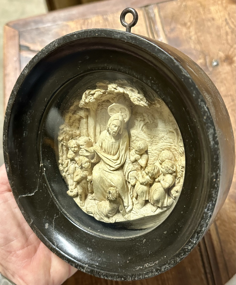 Bassorilievo in schiuma di mare raffigurante “Gesù e i bambini” - Napoleone III. -photo-6