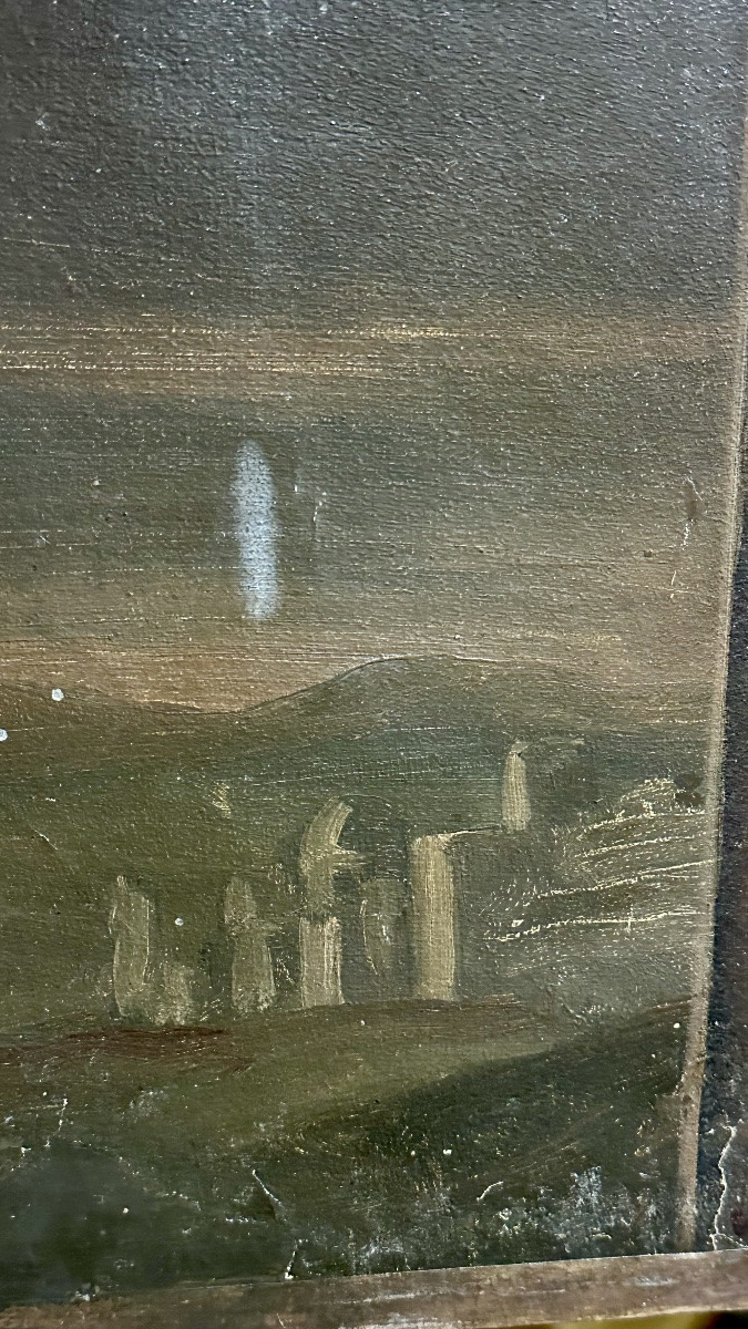 Dipinto raffigurante Cristo crocifisso, olio su tela, ambito pittorico europeo, XIX secolo.-photo-6