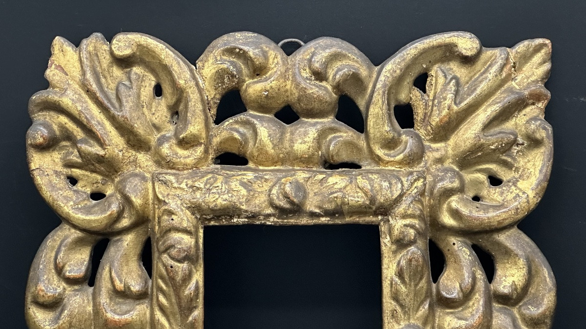 Cornice in legno intagliato e dorato - XVII secolo-photo-2