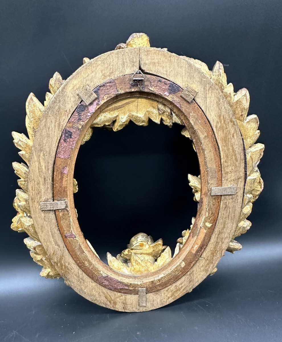 Cornice antica in legno intagliato e dorato - XVIII sec. -photo-2