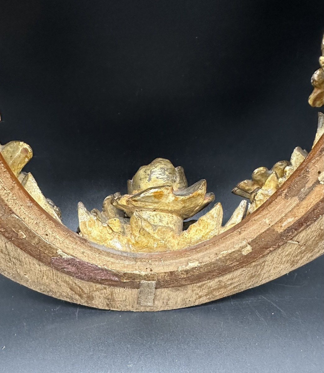 Cornice antica in legno intagliato e dorato - XVIII sec. -photo-3