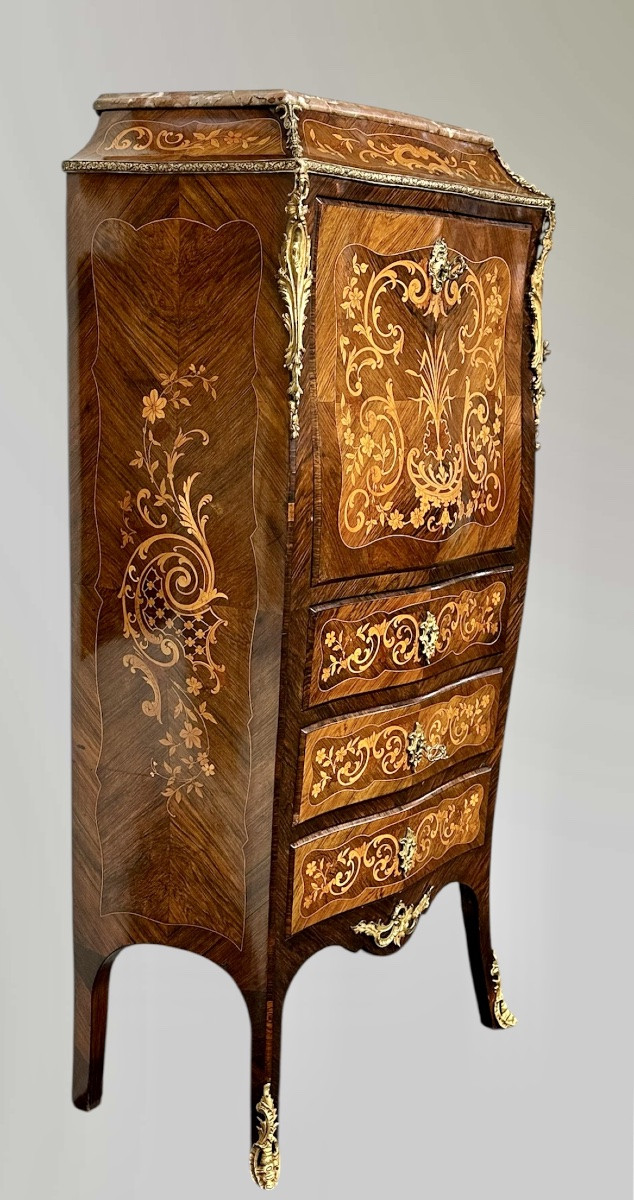 Secrétaire francese intarsiato – XIX secolo-photo-3
