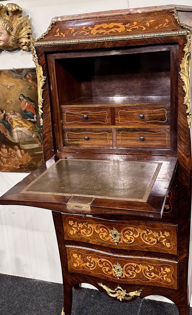 Secrétaire francese intarsiato – XIX secolo-photo-3