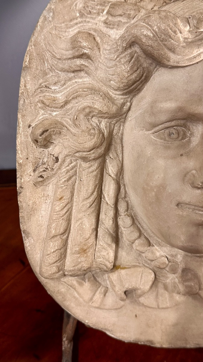 Bassorilievo in marmo “Volto femminile” - XVII sec-photo-4