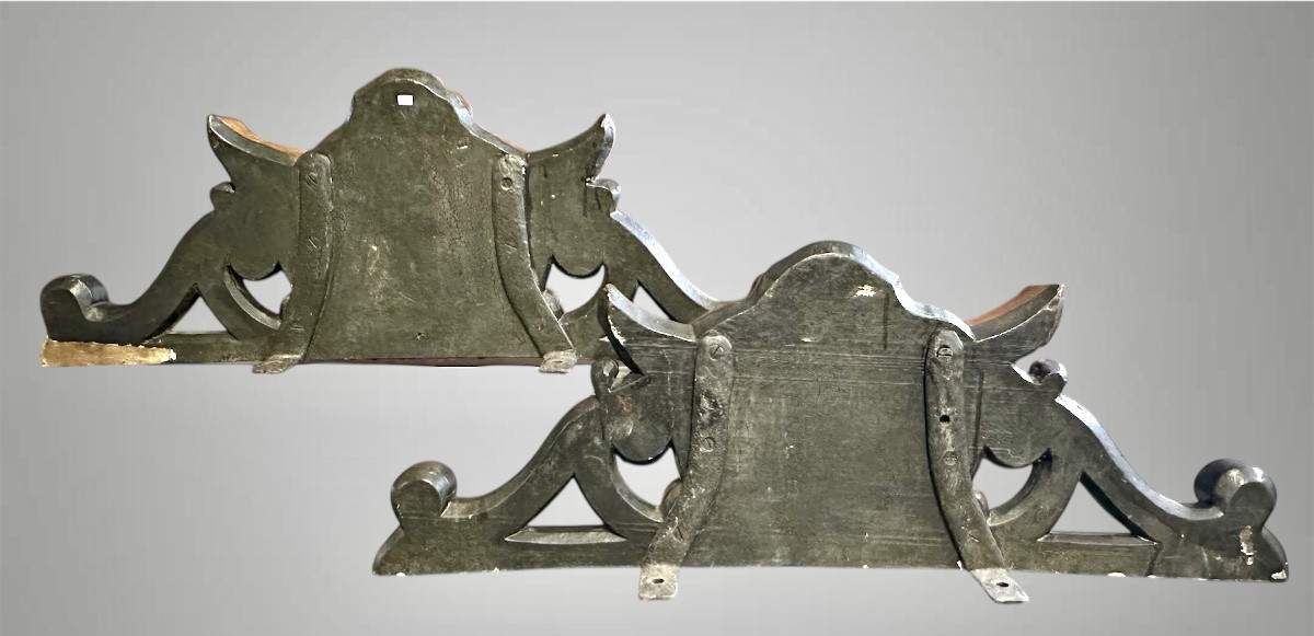 Coppia di cimase, sovrapporta con teste di cherubini alati  Italia, XIX secolo-photo-6