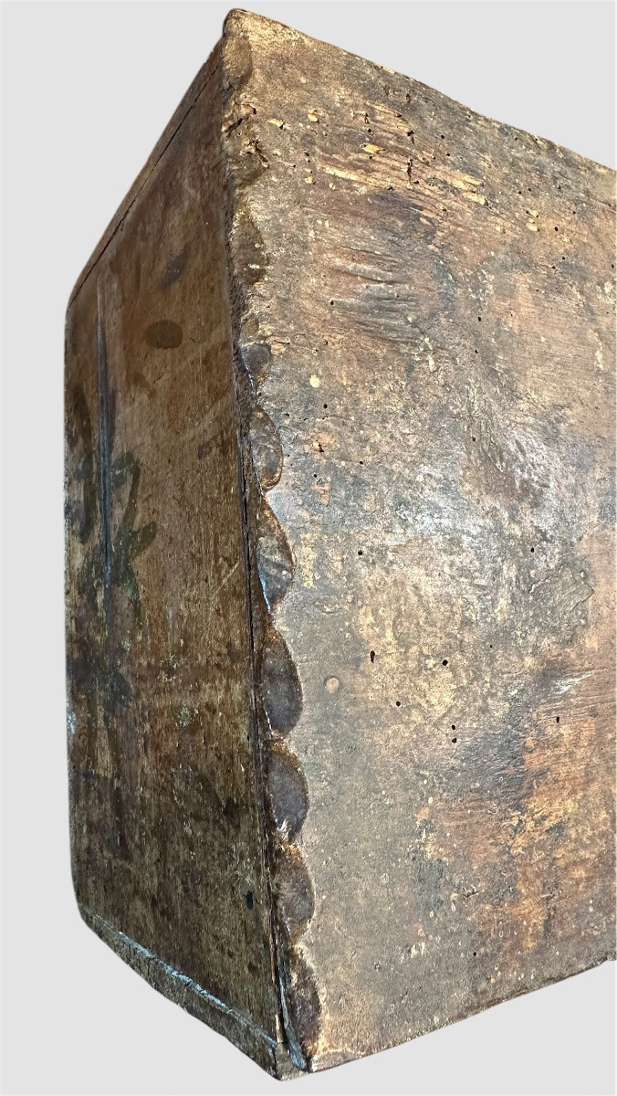 Antica Scatola/Cassettina in Legno Dipinta a Mano – XVII Secolo-photo-6