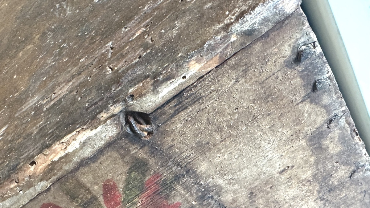 Antica Scatola/Cassettina in Legno Dipinta a Mano – XVII Secolo-photo-8