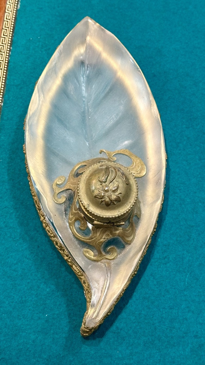 Calamaio in cristallo e bronzo – fine XIX / inizi XX secolo-photo-4