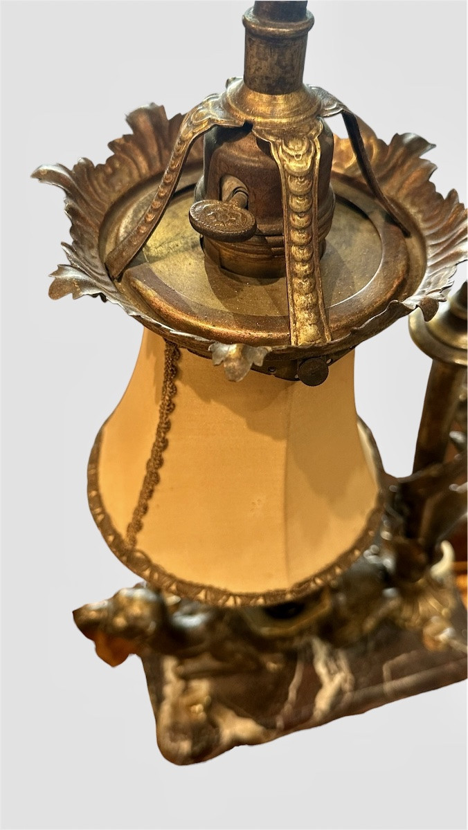 Lampada da tavolo con calamaio in stile orientale con cammello – XIX sec. -photo-1