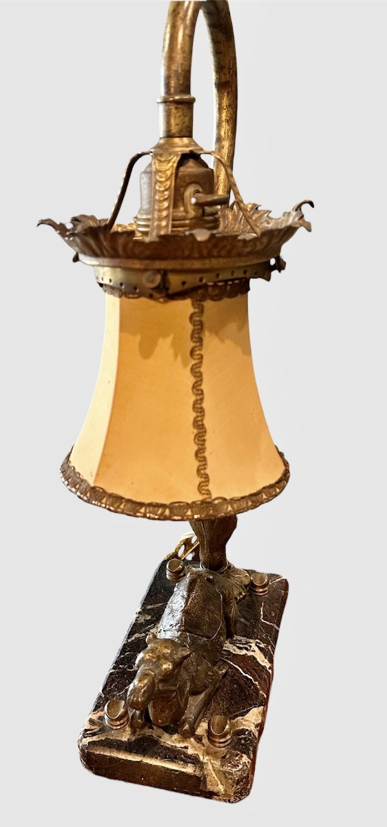 Lampada da tavolo con calamaio in stile orientale con cammello – XIX sec. -photo-5