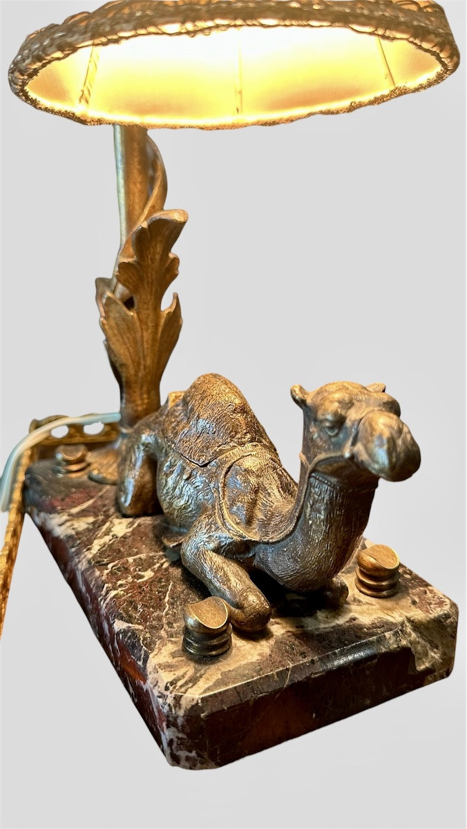 Lampada da tavolo con calamaio in stile orientale con cammello – XIX sec. -photo-8