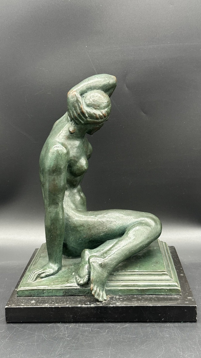 Scultura femminile in bronzo, firmato Pavesi - Art Decó-photo-1