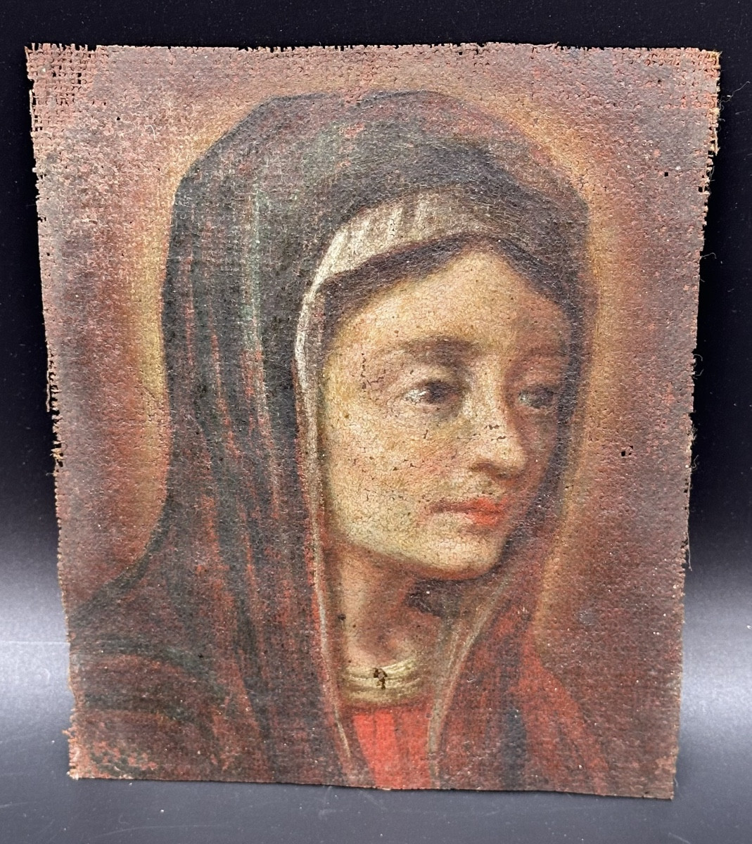 Dipinto “Madonna in Preghiera” – Olio su tela - Scuola Italiana, XVIII Secolo. 