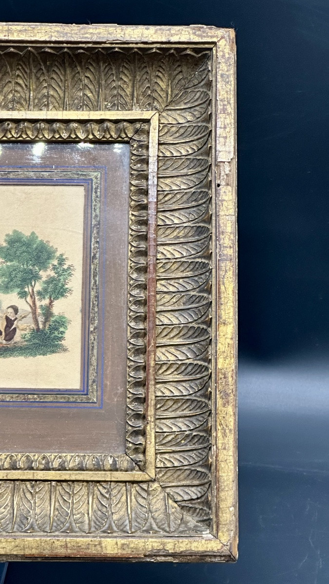 Incisione colorata “Diana e Cupido” - Neoclassico-photo-4