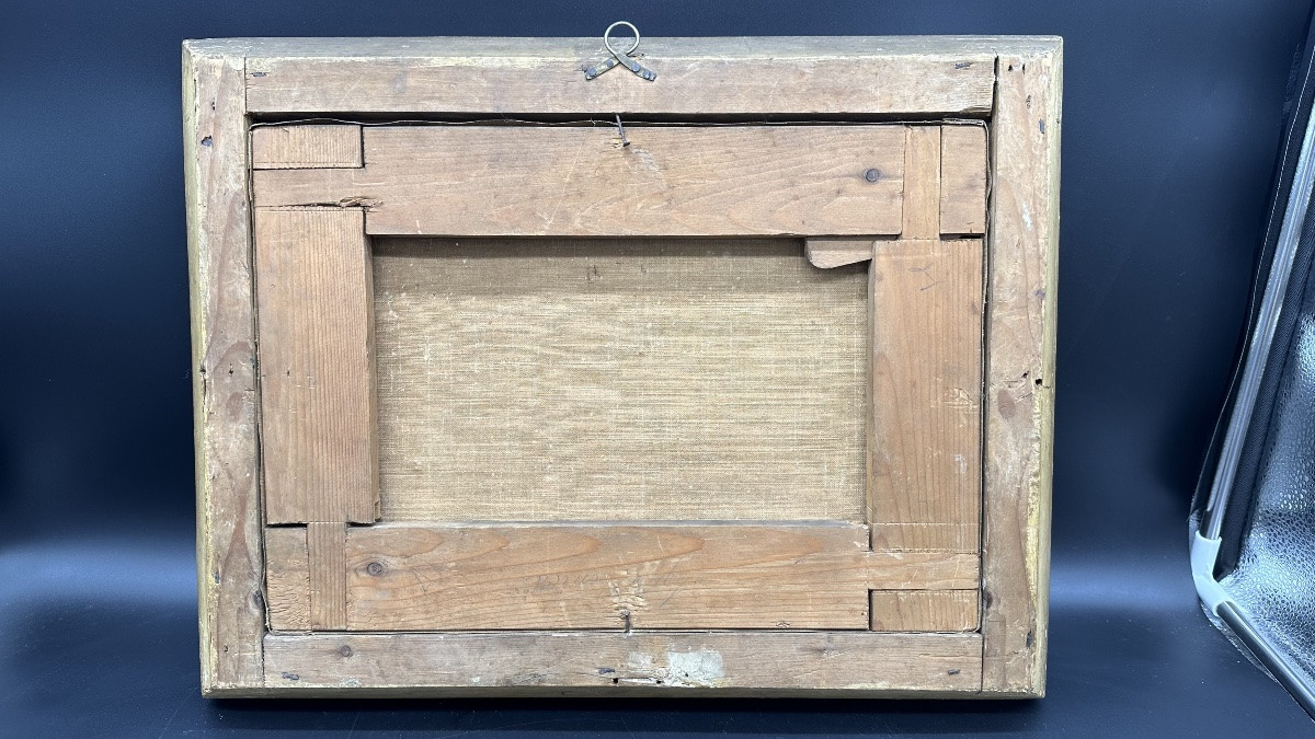 Quadro, olio su tela,  “Battuta di caccia aristocratica” - XIX sec.-photo-8