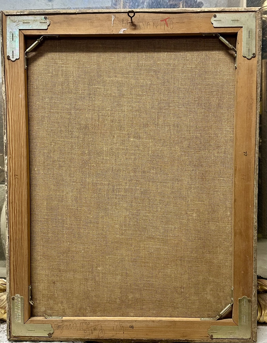 Dipinto a olio su tela, "Gesù Bambino" - XVIII secolo-photo-5