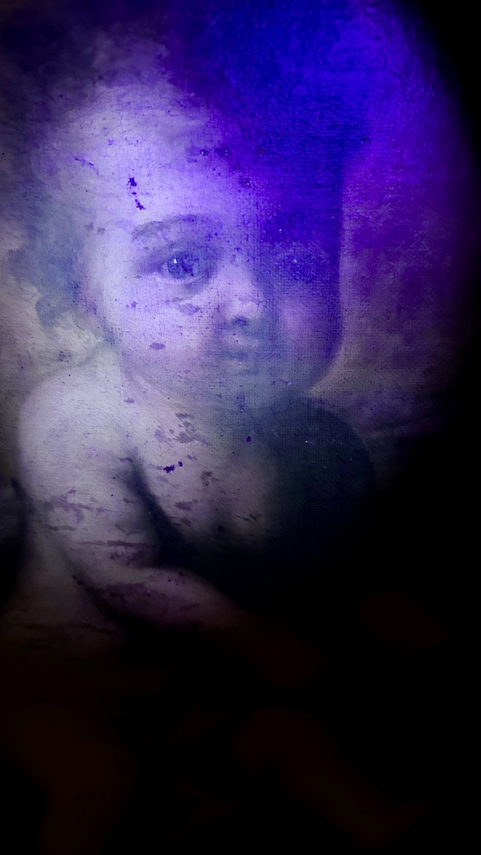 Dipinto a olio su tela, "Gesù Bambino" - XVIII secolo-photo-6