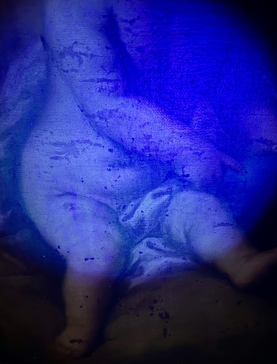 Dipinto a olio su tela, "Gesù Bambino" - XVIII secolo-photo-7