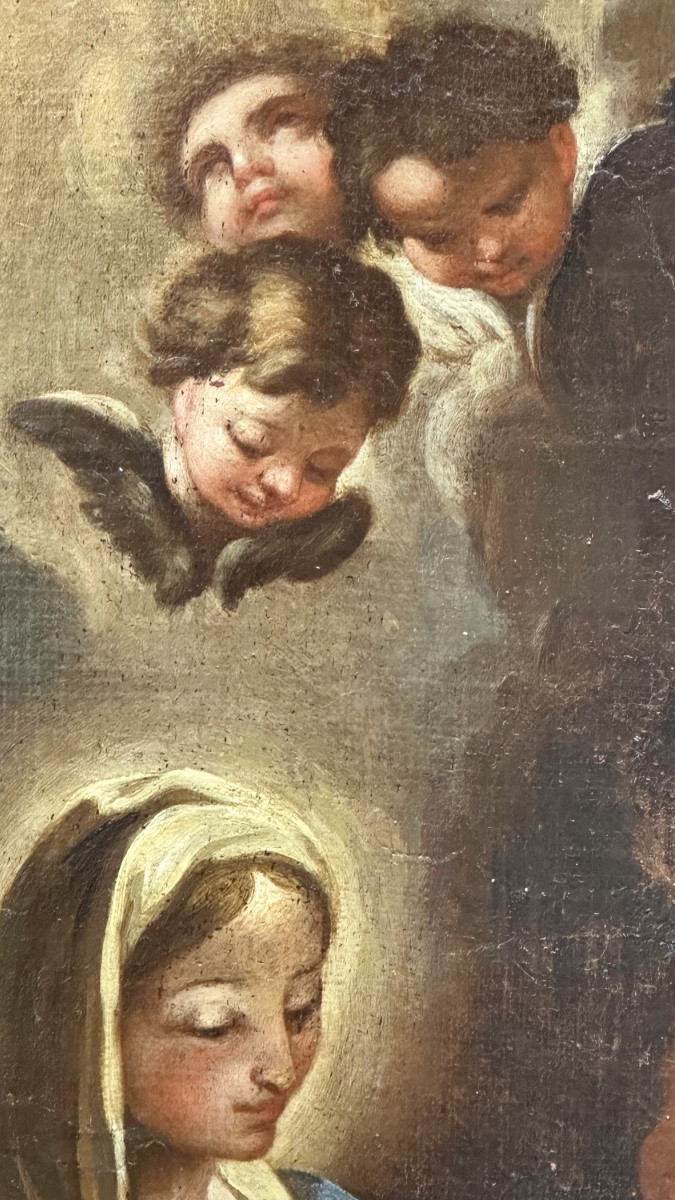 Dipinto, olio su tela “Adorazione dei pastori” - XVII sec.  -photo-3