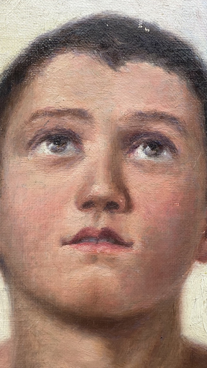 Dipinto “Fanciullo orante” - fine del XIX, inizi del XX secolo.-photo-2