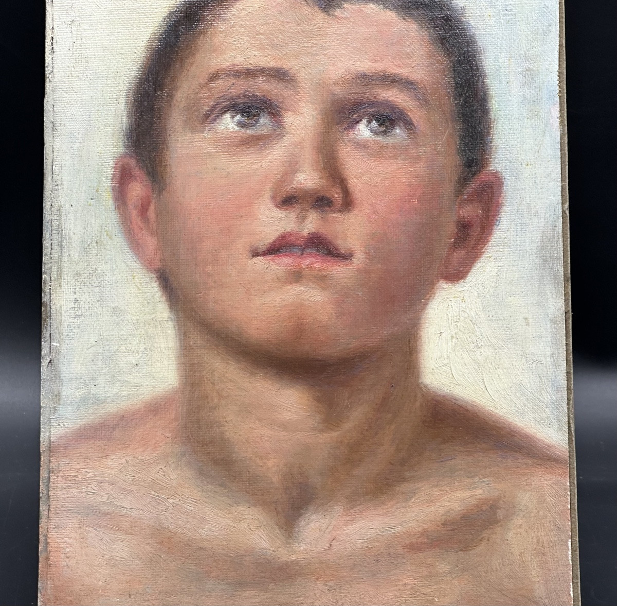 Dipinto “Fanciullo orante” - fine del XIX, inizi del XX secolo.-photo-3