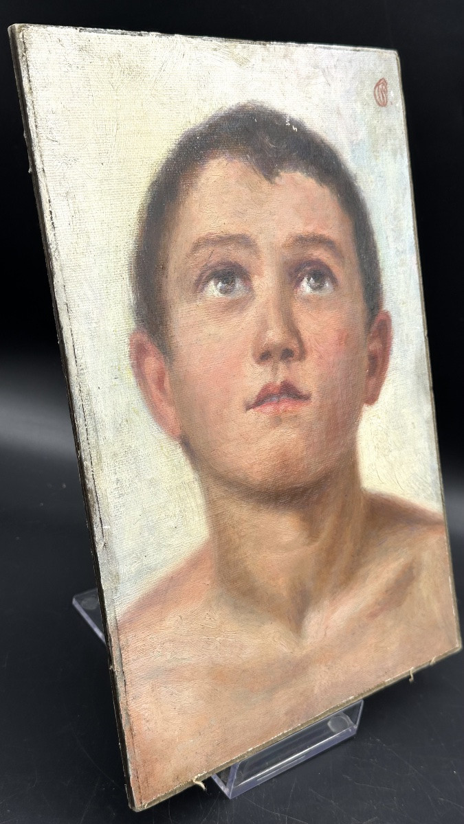 Dipinto “Fanciullo orante” - fine del XIX, inizi del XX secolo.-photo-8