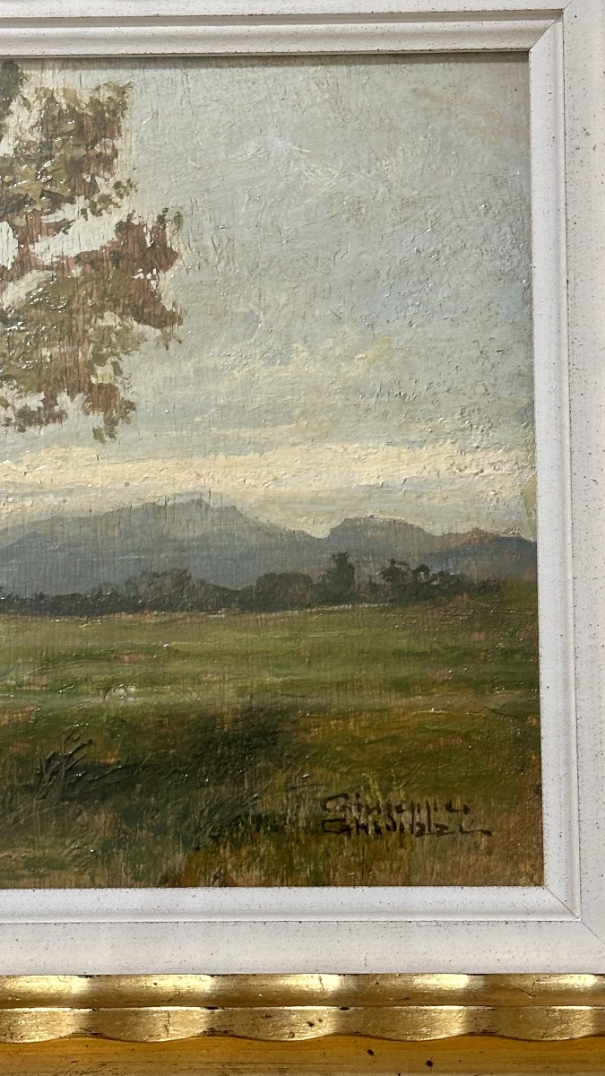 Dipinto “Paesaggio con alberi”, firmato Giuseppe Gheduzzi - XX sec. -photo-1