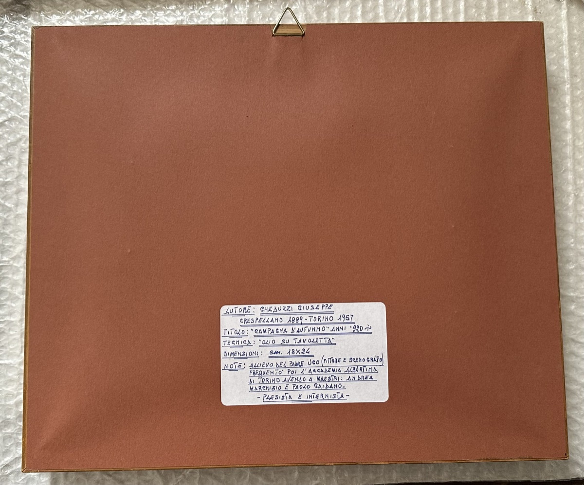 Dipinto “Paesaggio con alberi”, firmato Giuseppe Gheduzzi - XX sec. -photo-4