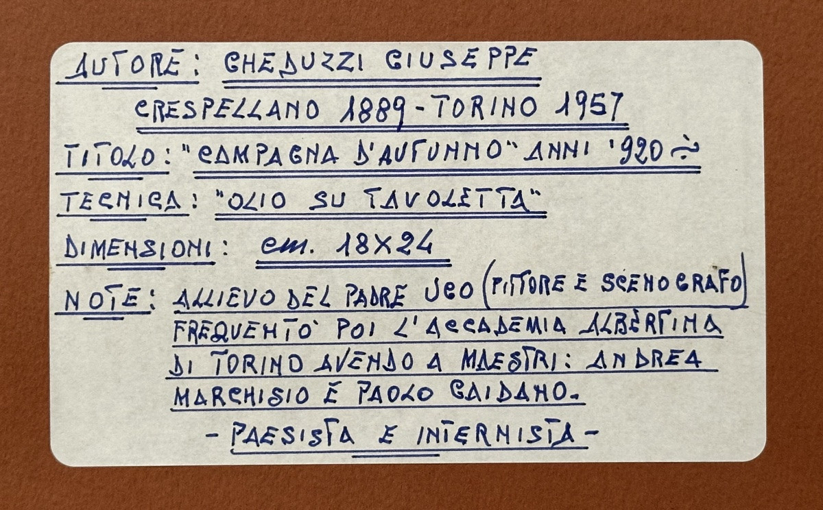 Dipinto “Paesaggio con alberi”, firmato Giuseppe Gheduzzi - XX sec. -photo-5