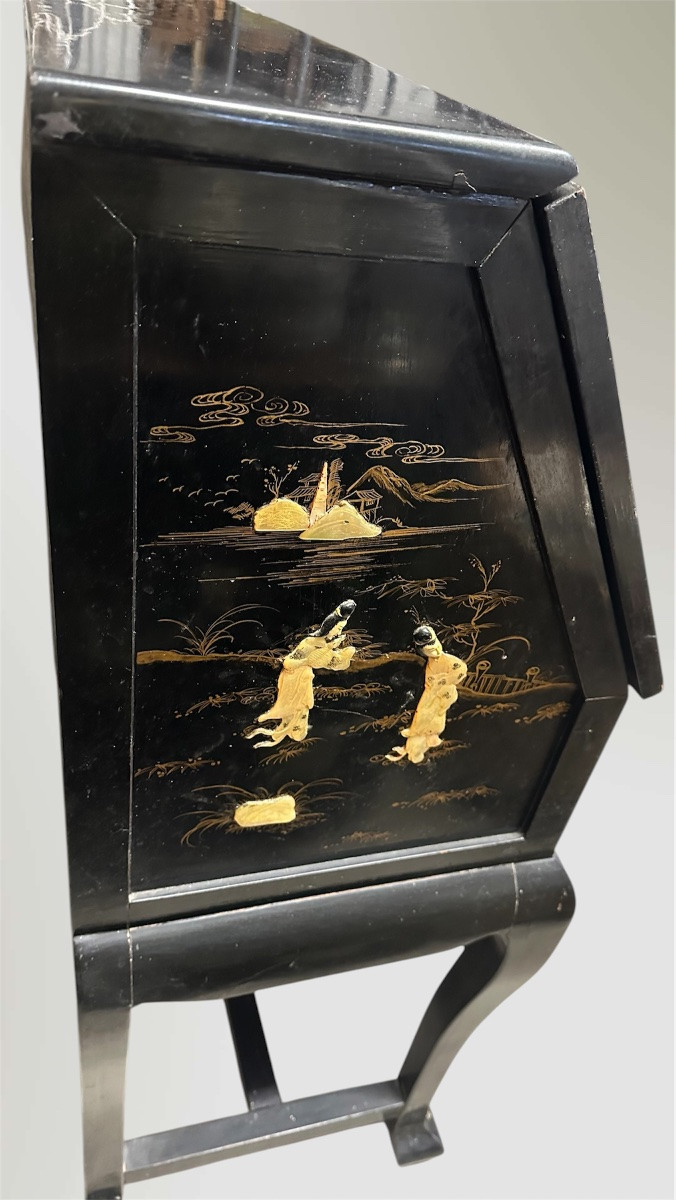 Scrittoio, ribalta a cineserie in madreperla - XX sec. -photo-2