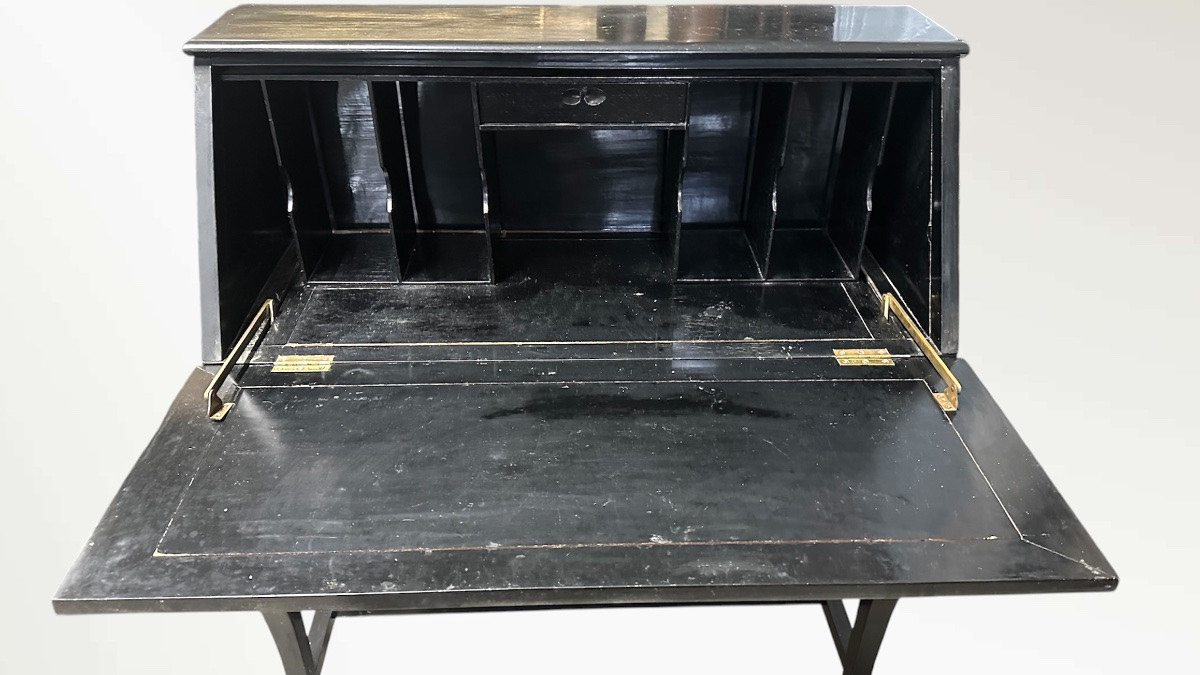 Scrittoio, ribalta a cineserie in madreperla - XX sec. -photo-3