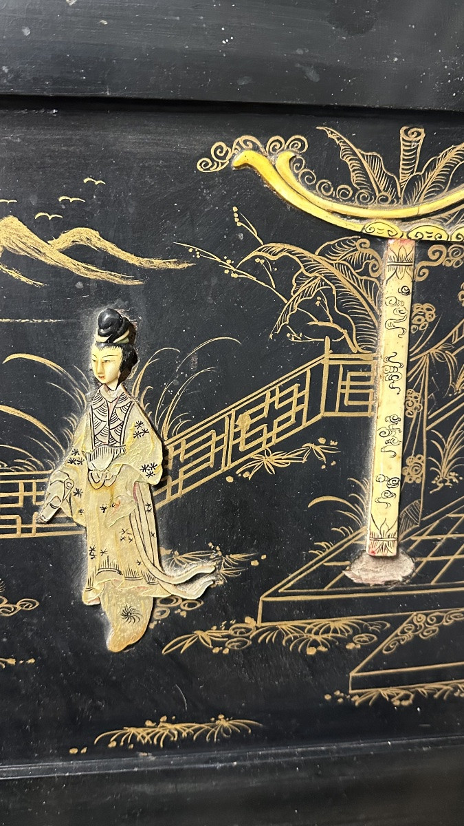 Scrittoio, ribalta a cineserie in madreperla - XX sec. -photo-6