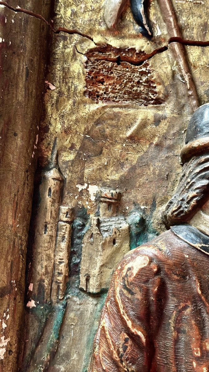 Pannello ligneo scolpito e policromo – scena dell’Adorazione dei Magi, siglato “A.Q.”-photo-5