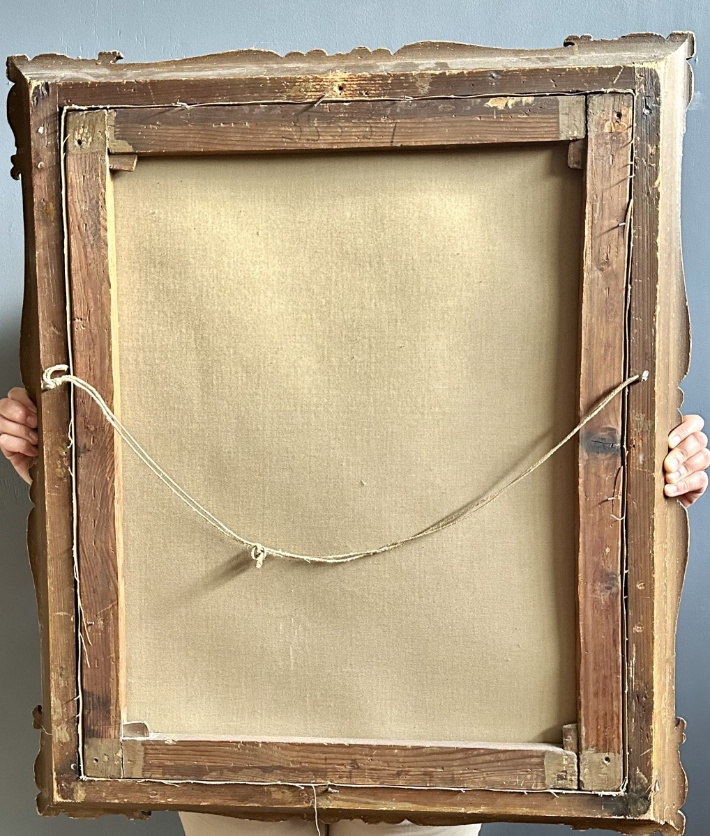 Dipinto ad olio su tela “Madonna con Bambino”, siglato e datato  “18 ID 49”-photo-6