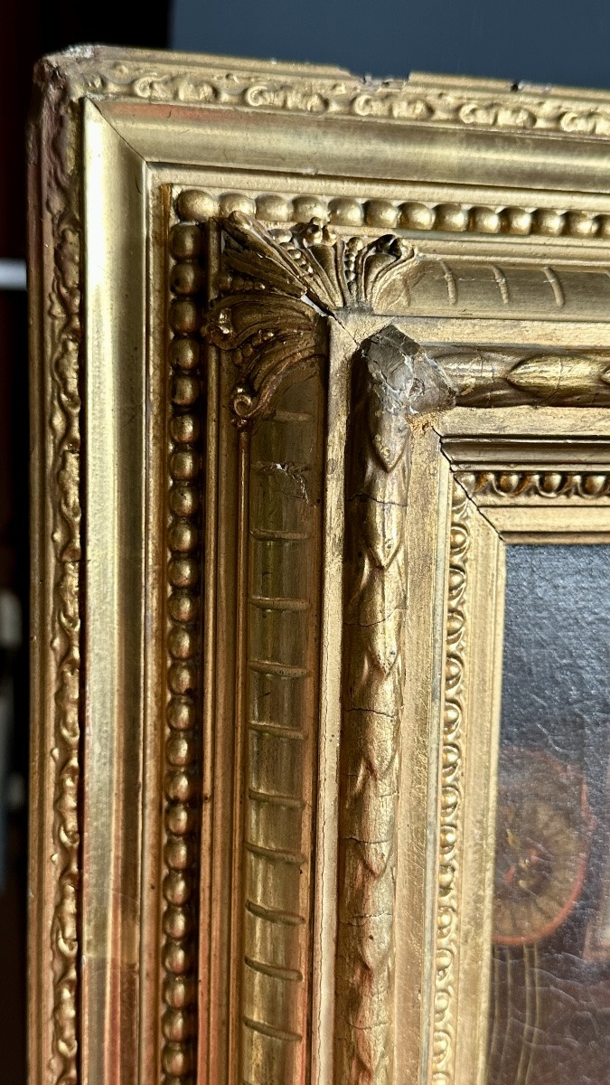 Dipinto ad Olio su Tela - Interno con Giovane Donna - Firmato Max Stieler 1870-photo-5