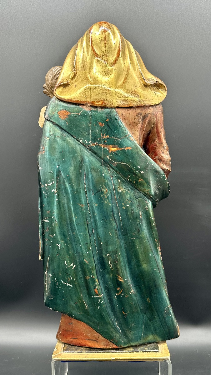 Scultura lignea policroma “Madonna col Bambino” - fine XVIII, inizio XIX sec.-photo-3