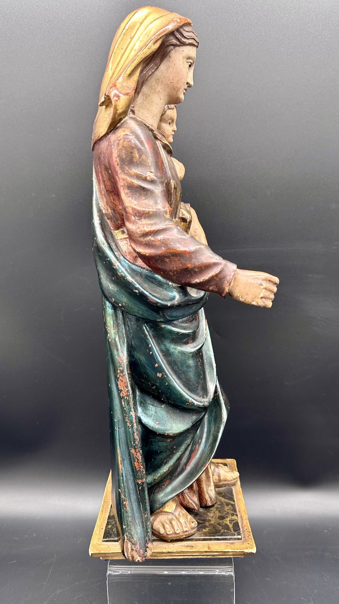 Scultura lignea policroma “Madonna col Bambino” - fine XVIII, inizio XIX sec.-photo-4