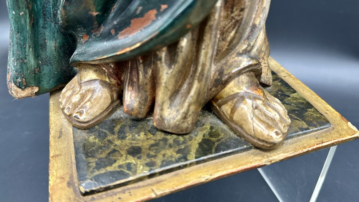 Scultura lignea policroma “Madonna col Bambino” - fine XVIII, inizio XIX sec.-photo-1