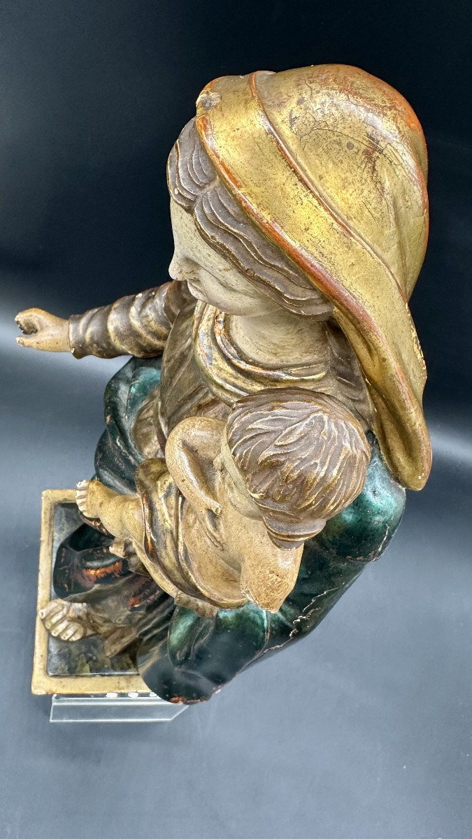 Scultura lignea policroma “Madonna col Bambino” - fine XVIII, inizio XIX sec.-photo-5