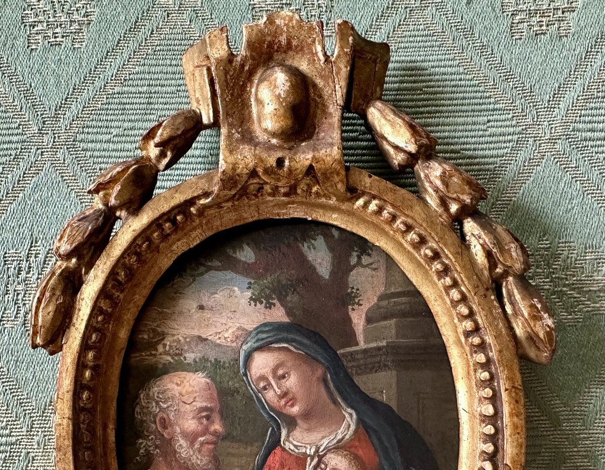 Dipinto, olio su tavoletta “ Sacra Famiglia” - XVIII sec. -photo-2