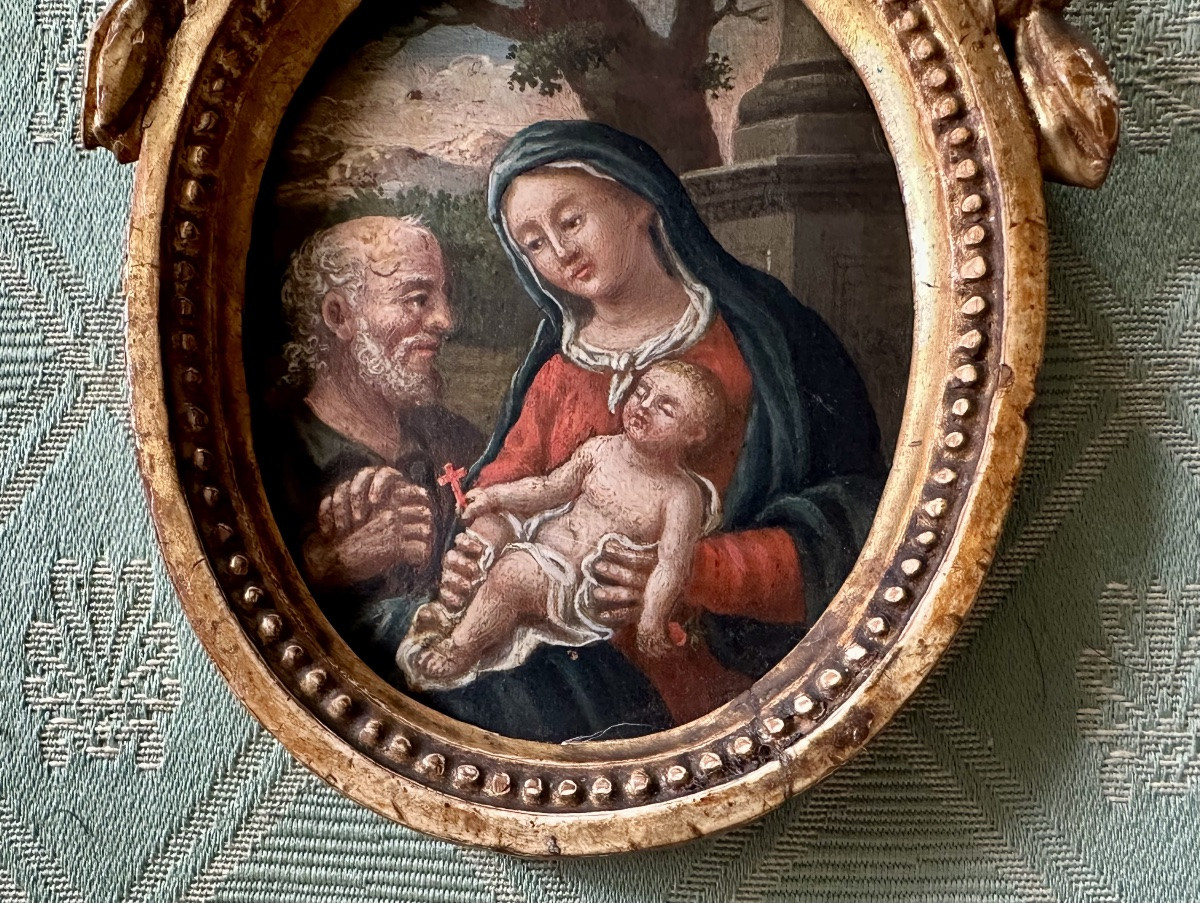 Dipinto, olio su tavoletta “ Sacra Famiglia” - XVIII sec. -photo-3