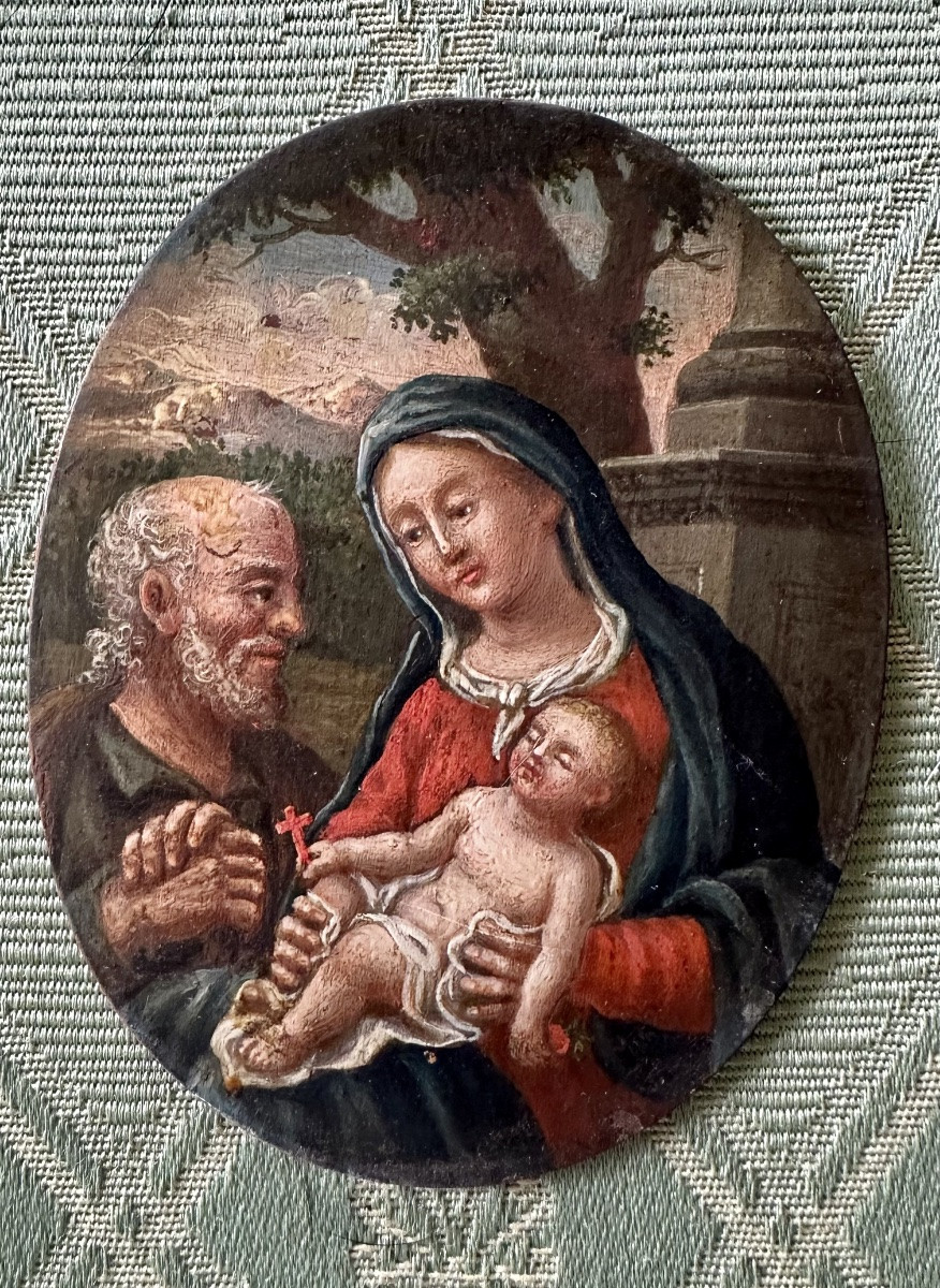 Dipinto, olio su tavoletta “ Sacra Famiglia” - XVIII sec. -photo-4