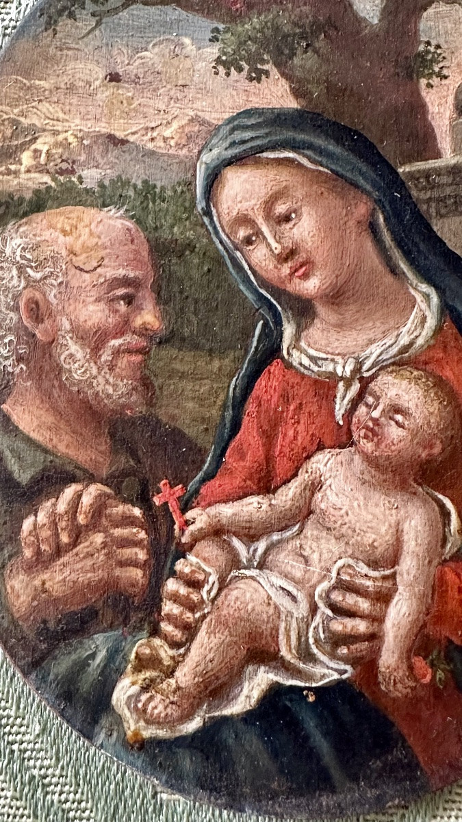 Dipinto, olio su tavoletta “ Sacra Famiglia” - XVIII sec. -photo-5