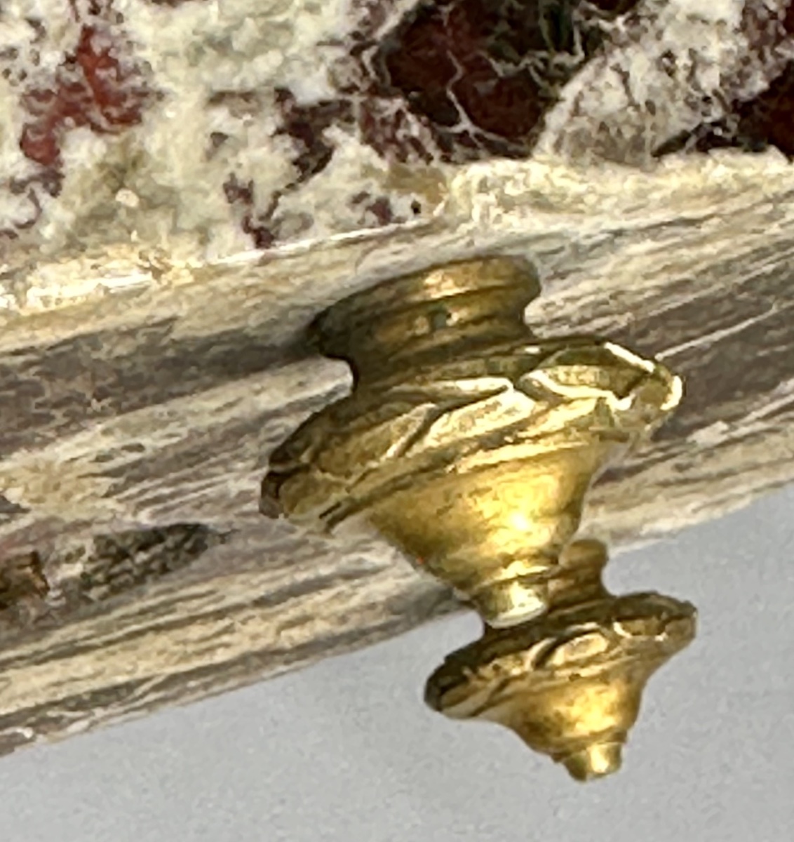 Calamaio in Bronzo Dorato e Marmo Breccia – XIX secolo-photo-6