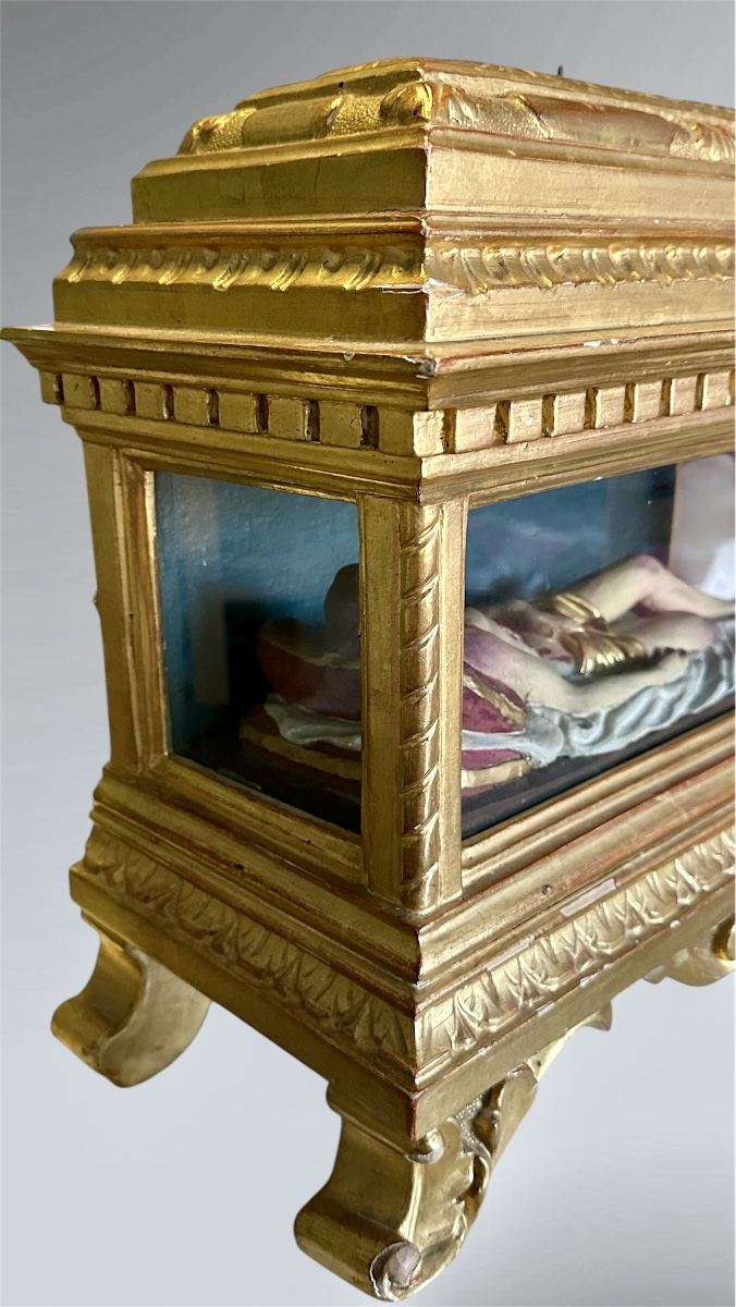 Teca devozionale con Cristo Deposto in terracotta policroma – XIX secolo-photo-1