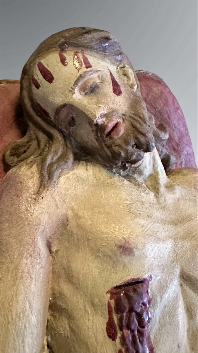 Teca devozionale con Cristo Deposto in terracotta policroma – XIX secolo-photo-7