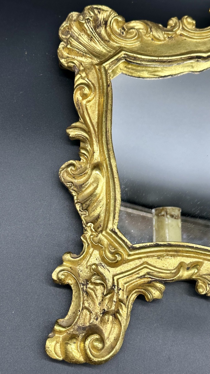 Coppia di specchiere con puntiluce in bronzo dorato – Italia, fine del XIX secolo, gusto Luigi -photo-4