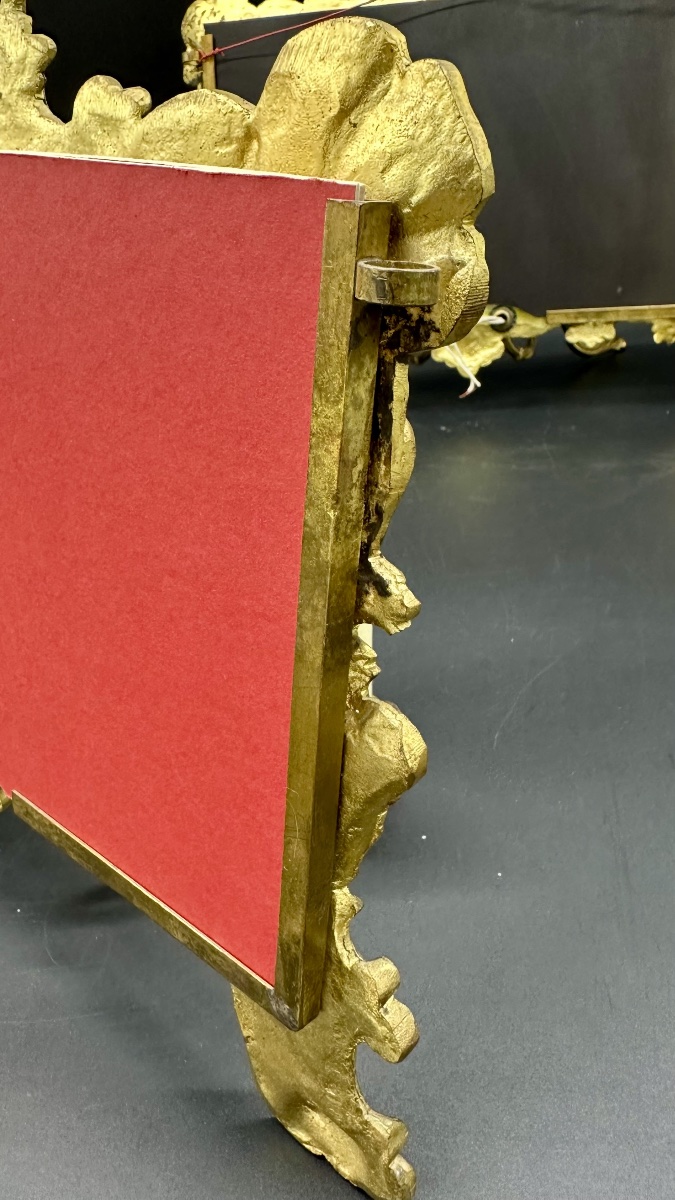 Coppia di specchiere con puntiluce in bronzo dorato – Italia, fine del XIX secolo, gusto Luigi -photo-8