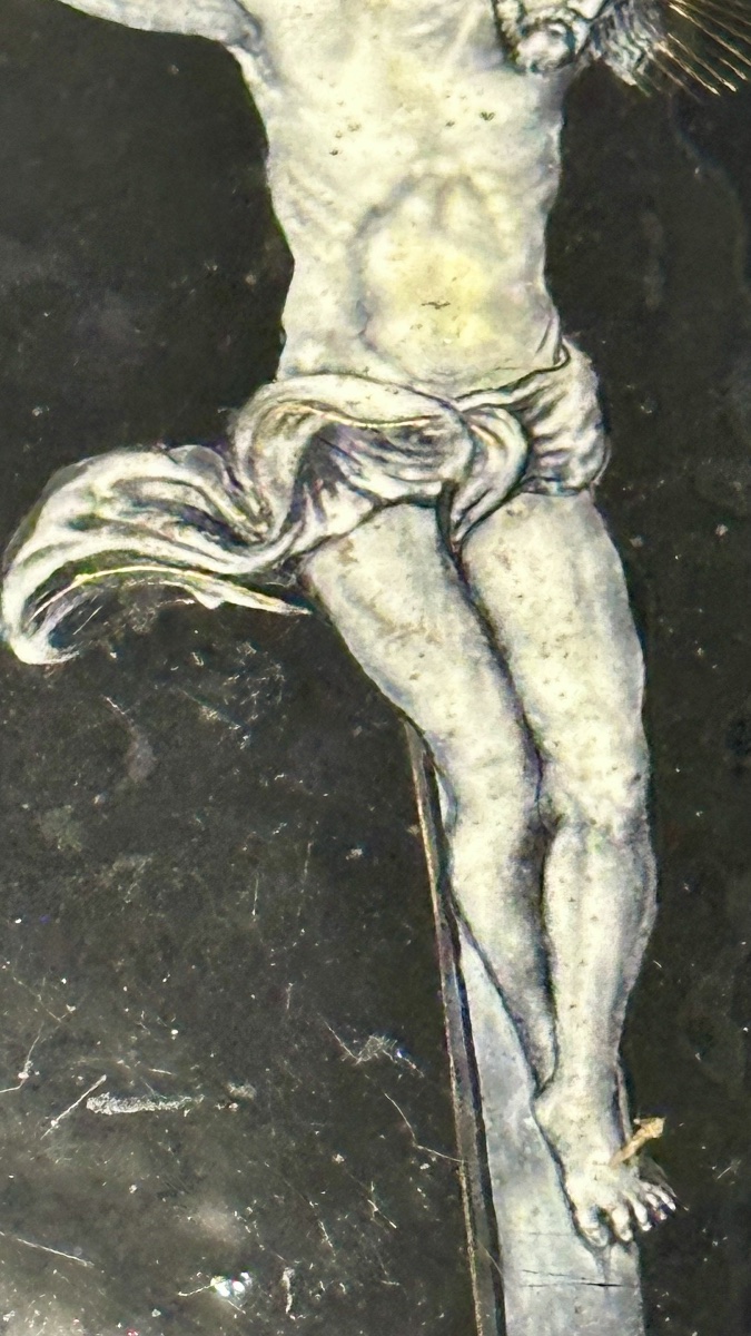 Placca in smalto di Limoges con Cristo Crocifisso - Francia, XIX secolo-photo-4